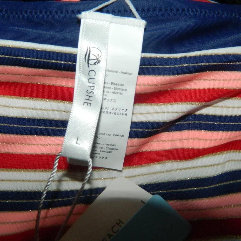 CupShe High Waisted 2 pc Bikini Swim Suit Size L (FF-28)